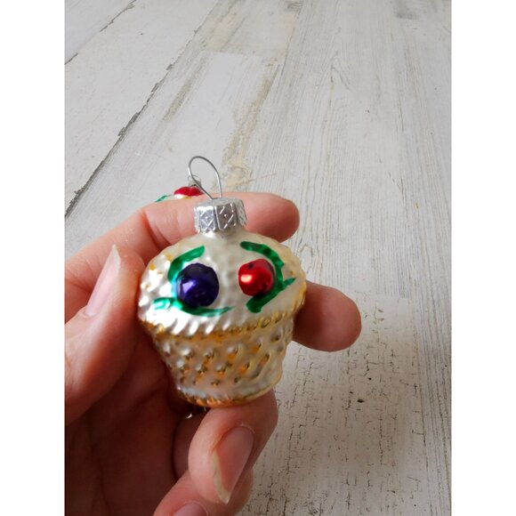 Vintage fruit basket glass Mercury ornament Maximus‎ tree mini - Picture 10 of 11